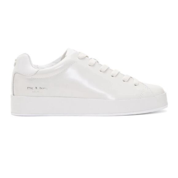 Rag & Bone R1 LIKE NEW White Leather Sneaker Tennis Shoe Size 37 Fits US 6.5 - Picture 2 of 13